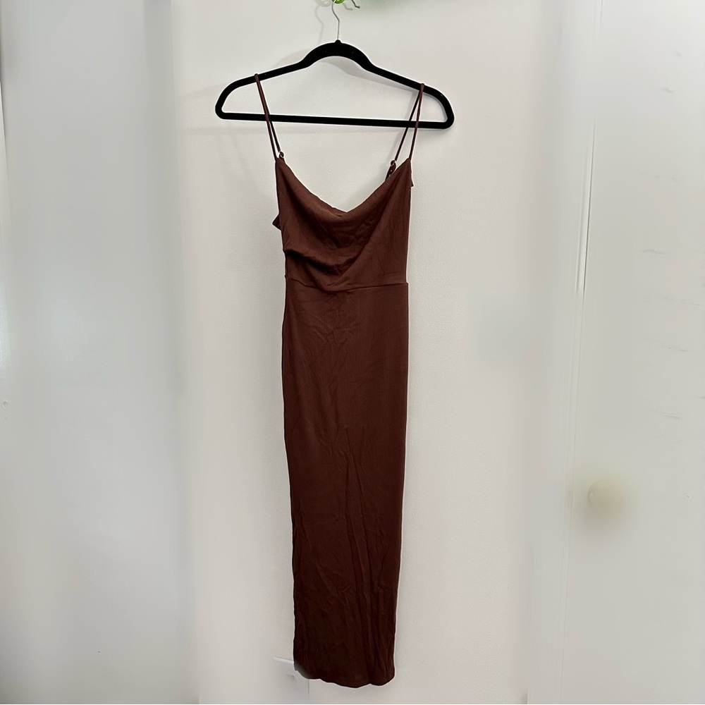 HELLO MOLLY ~ Rooftop Martinis for Two Midi Dress Chocolate (NEW/NEVER WORN)